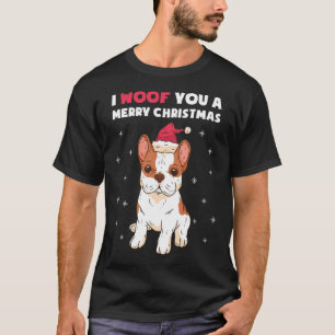 Camiseta Desejo a Você um Feliz Natal Cachorro Bulldog Fran