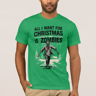 Camiseta Desejo de Natal do Caçador de Zumbis Zumbis para o