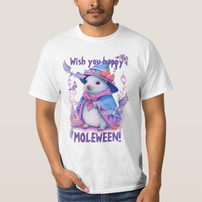 Camiseta Desejo-lhe Feliz Moleween! (Frente)