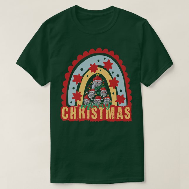 Camiseta Desejo-lhe um Feliz Natal Pai Natal (Frente do Design)