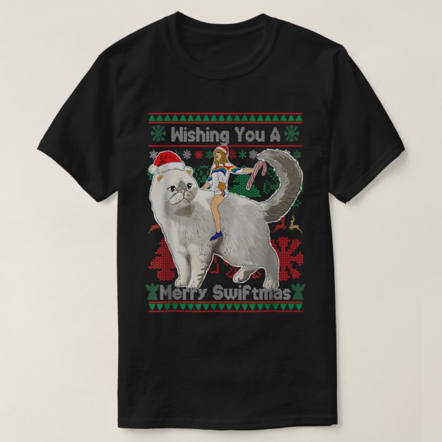 Camiseta Desejo-Lhe Uma Feliz Swiftmas feia Suor De Natal (Frente do Design)