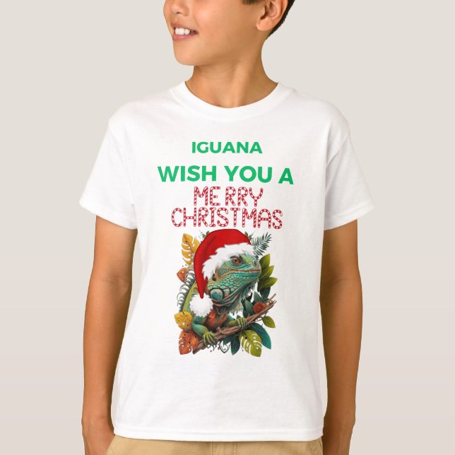 CAMISETA DESEJO UM NATAL IGUANA MERRY (Frente)