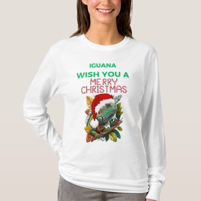 CAMISETA DESEJO UM NATAL IGUANA MERRY (Frente)