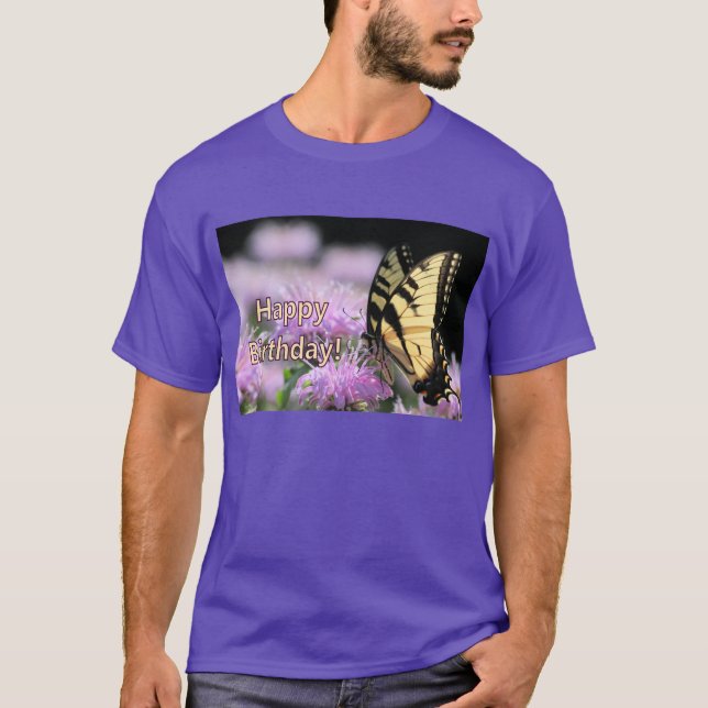 Camiseta Desejos de aniversário de borboletas (Frente)