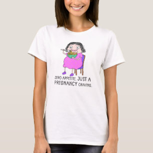 Camiseta Desejos engraçados de gravidez Cartoon Humor de co