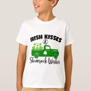 Camiseta Desejos irlandeses de Kisses e Shamrock
