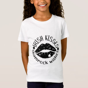 Camiseta Desejos irlandeses de Kisses e Shamrock