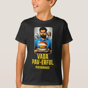 Camiseta Desempenho Poderoso Vada Pav Comida Desi Piada Eng