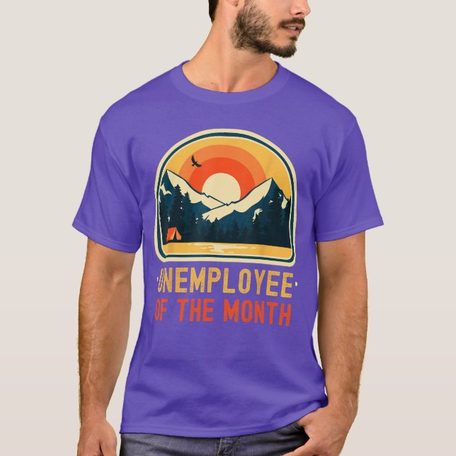 Camiseta Desempregado do Mês Piada Presente para Desemprega (Frente)