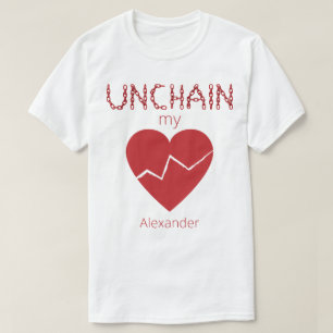 Camiseta Desencadear Meu Nome Vermelho De Amor Coração Queb