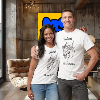 Camiseta Desencadear o incêndio - Arte da linha do dragão f