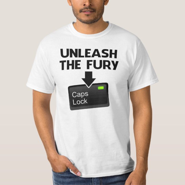 Camiseta Desencadeie o fechamento de bonés da fúria (Frente)