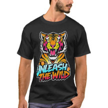 Desencadeie o Selvagem – Arte Neon de Tigre Rugind