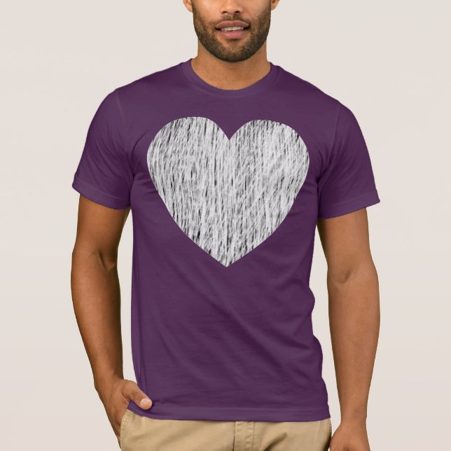 Camiseta Desenhado à lápis - Branco sobre preto (Frente)