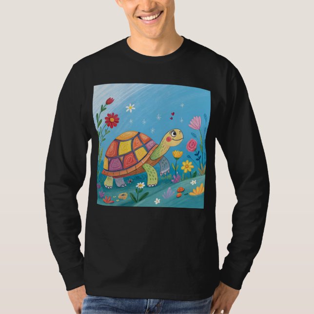 Camiseta Desenhando Bebê Tartaruga (Frente)