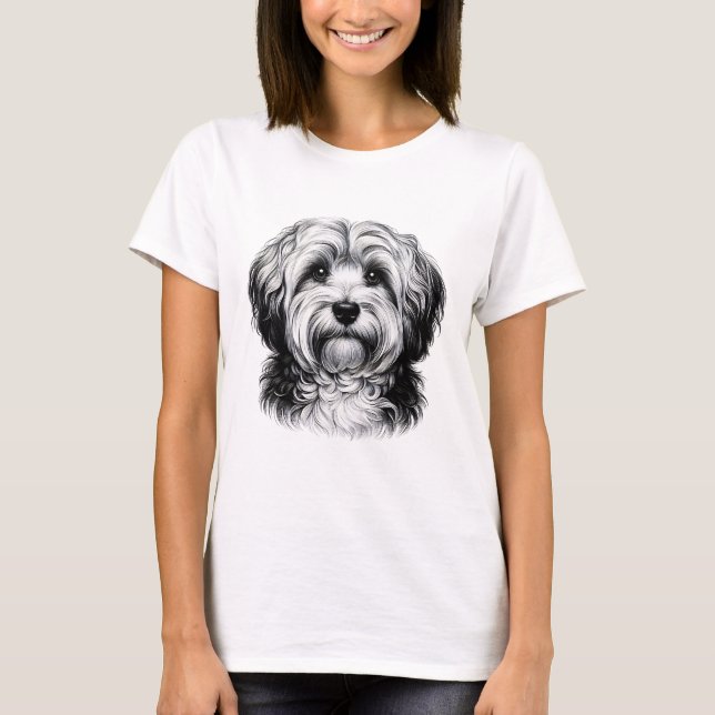 Camiseta Desenhando Cão Havanês (Frente)