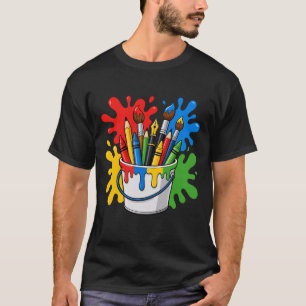 Camiseta Desenhando Pintor Artista Pincel Colorido Arte