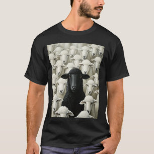 Camiseta Desenhar Com Ovelhas Ligado