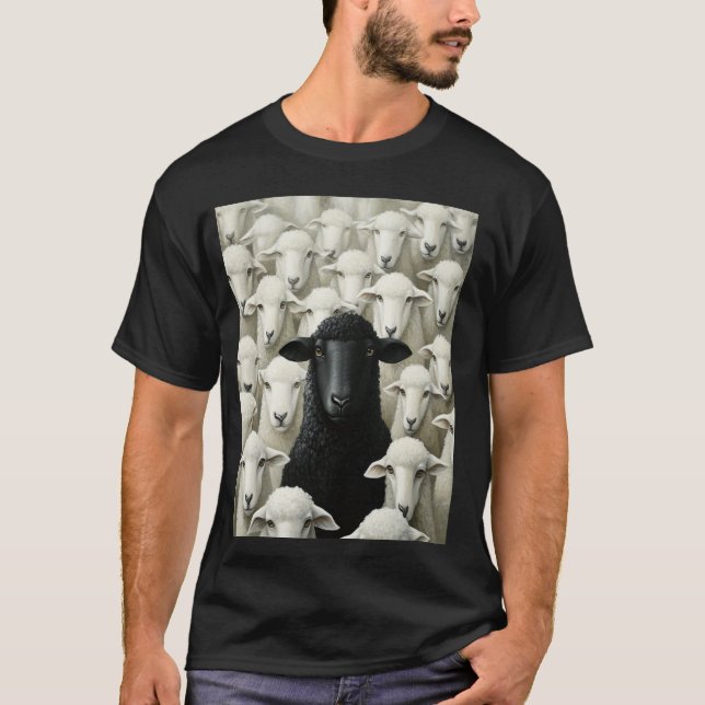 Camiseta Desenhar Com Ovelhas Ligado (Frente)