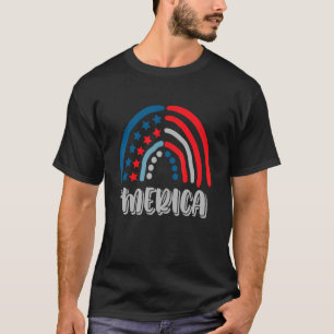 Camiseta Desenhar Da Mão Merica American Bandeira 4° De J