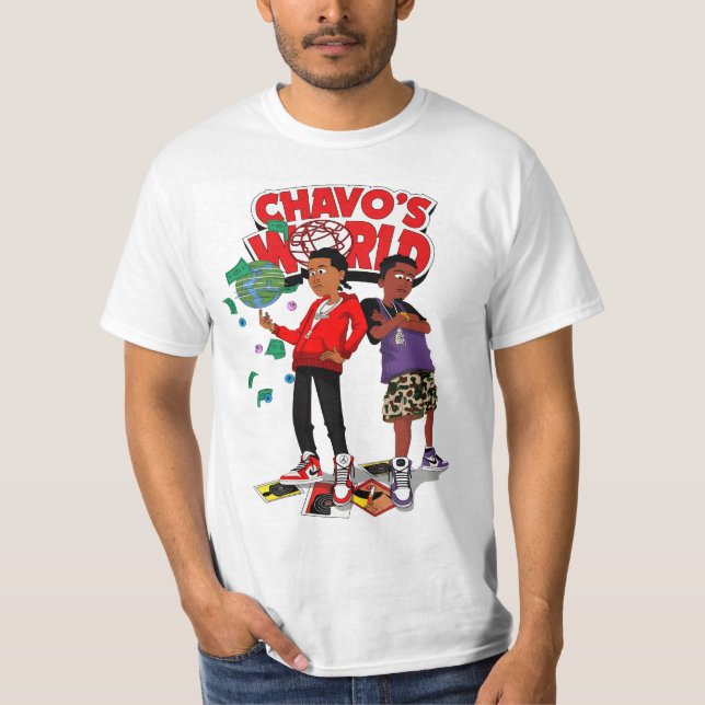 Camiseta Desenhar de arte do álbum de Chavo World (Frente)