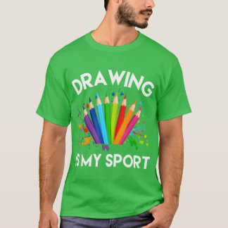 Camiseta desenhar é meu esporte garota