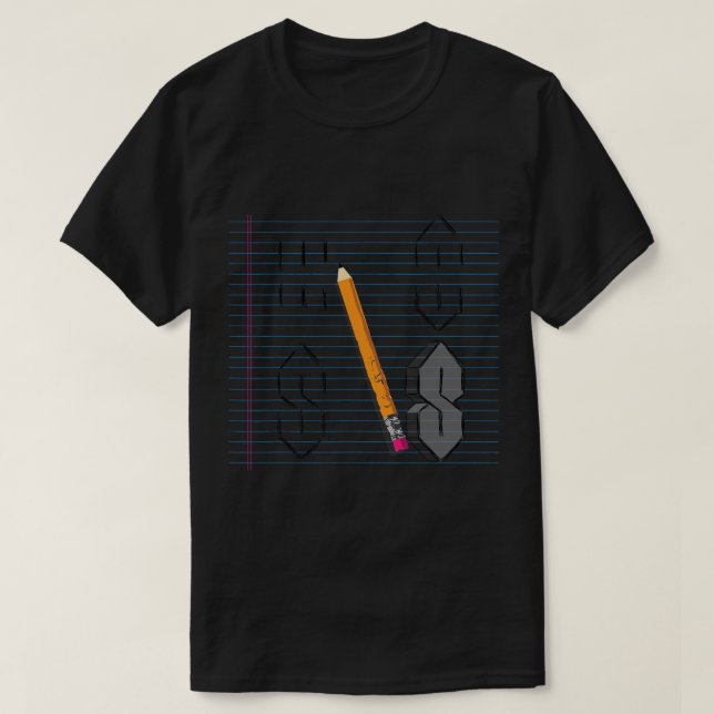 Camiseta Desenhe a Cool Pocil S ou Super S 90 Crianças Penc (Frente do Design)
