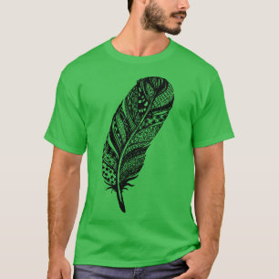 Camiseta Desenho 2 da pena tribal do Zentangle