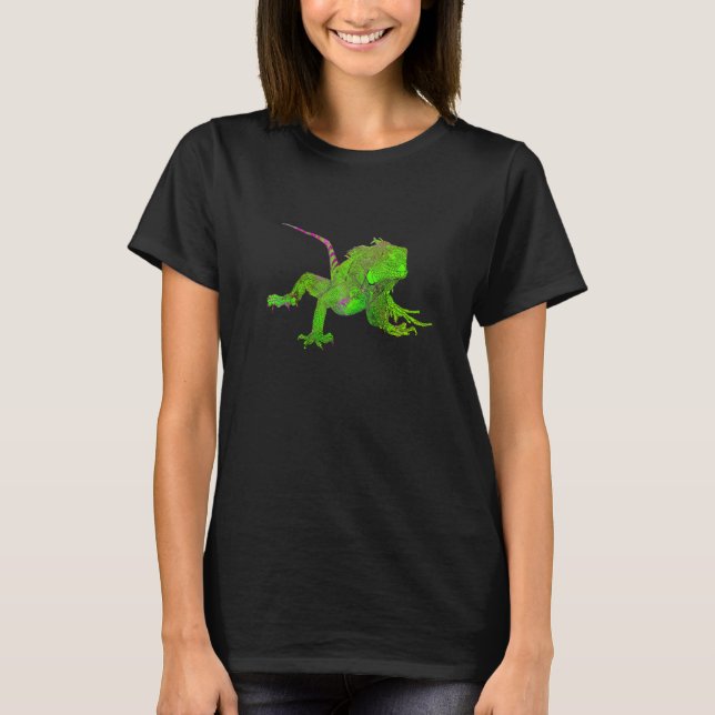 Camiseta Desenho a cores do iguana Premium (Frente)