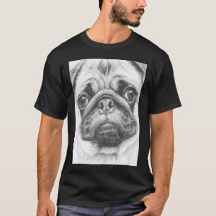 Camiseta Desenho a lápis de Pug