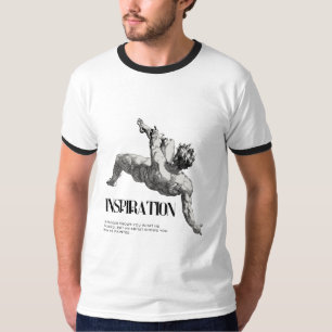 Camiseta desenho a lápis do homem caindo estético renascenç