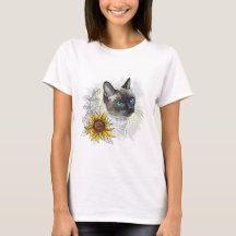 Desenho à mão de gato tailandês engraçado e fofo c