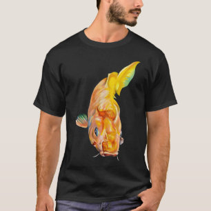 Camiseta Desenho a marcador de um peixe Koi na superfície d