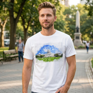 Camiseta Desenho a Pastel do Capitólio dos Estados Unidos