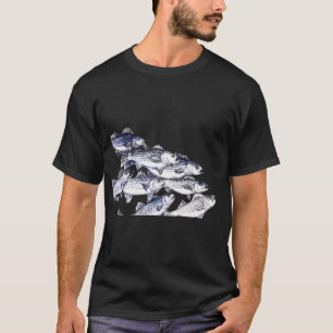 Camiseta Desenho a tinta de Robalo Listrado "Old School" -