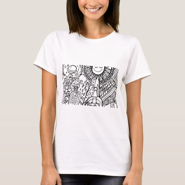 Camiseta Desenho abstrato- T-Shirt (Frente)