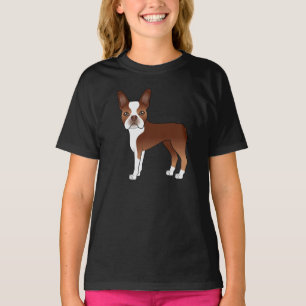 Camiseta Desenho Adorável de Cartoon em Boston Vermelha