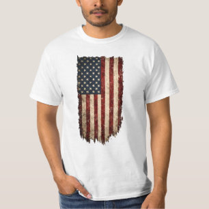 Camiseta Desenho Americano Vintage da Bandeira dos EUA Patr