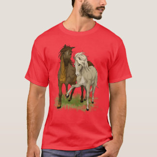 Camiseta Desenho amoroso de cavalos