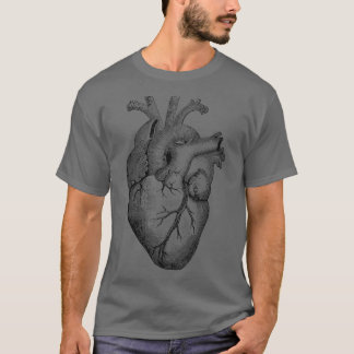 Camiseta Desenho anatômico real do coração humano