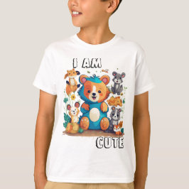 Camiseta Desenho animado de animal fofo novo eu sou fofo
