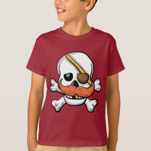 Camiseta Desenho animado de caveira e ossos cruzados