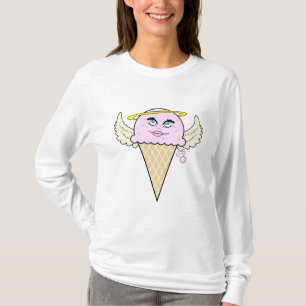 Camiseta desenho animado de cone de sorvete anjo fofo