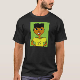 Camiseta desenho animado de criança negra praticando esport