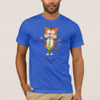 Desenho Animado de Crianças Divertidas com Tigre