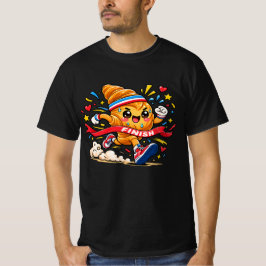 Camiseta Desenho animado de croissant correndo para cruzar