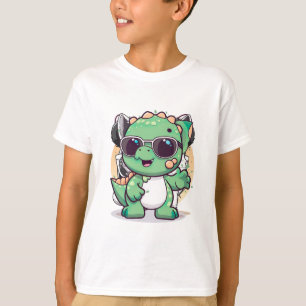 Camiseta Desenho Animado de Dinossauro Fofo