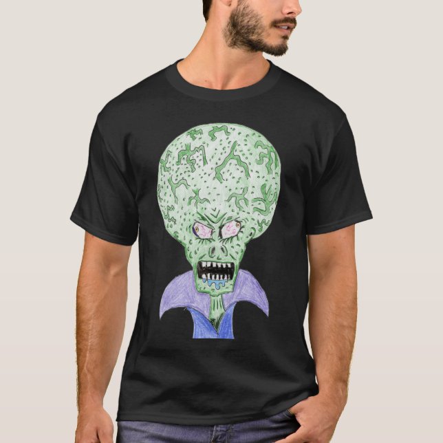 Camiseta Desenho animado de ficção científica de alienígena (Frente)