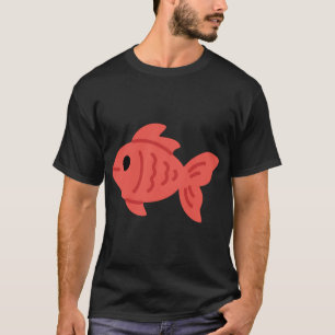 Camiseta Desenho Animado de Peixe Dourado Vermelho Fofo Nad