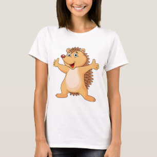 Camiseta Desenho animado de porco-espinho engraçado